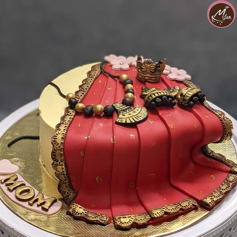 Saree Jewellery Theme Cake | How To Make Saree Cake With Edible Gold  Jewellery | Saree Cake - YouTube