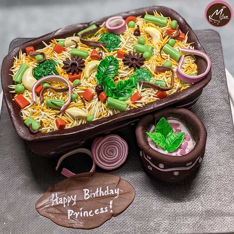 Chicken biryani theme cake | Delicious snacks recipes, Cake filling  recipes, Pot cakes